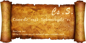 Cserényi Sebestyén névjegykártya